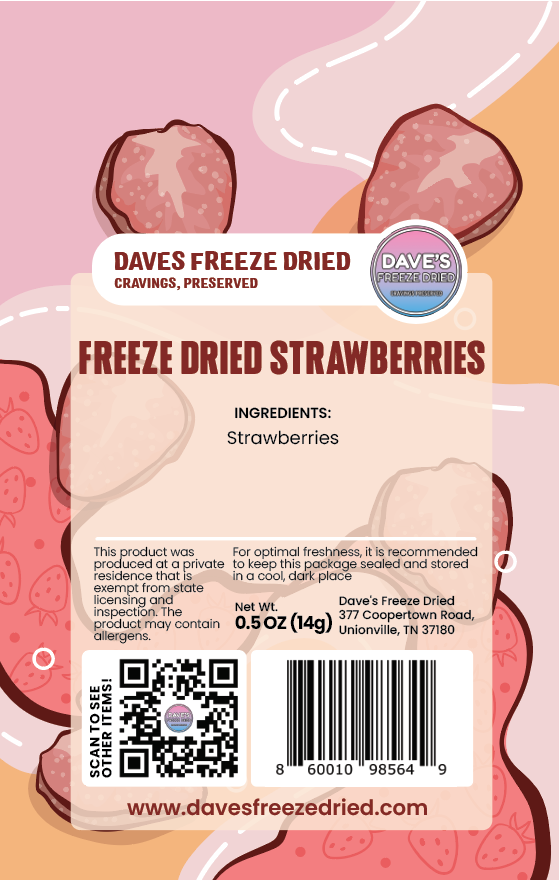 Freeze Dried Strawberries 0.5oz